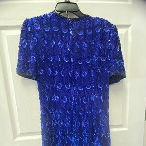 Formal Blue Beaded Dress